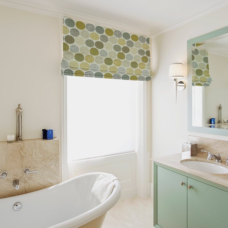 bathroom roman blinds planter saffron