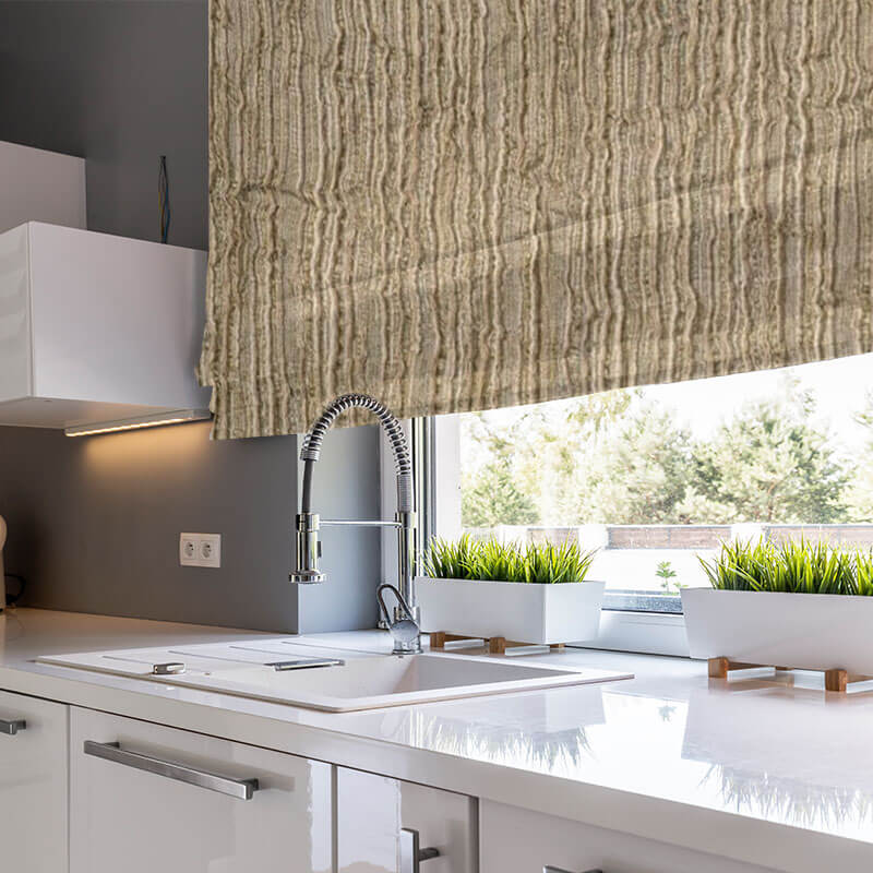 kitchen roman blinds turbulent tussock