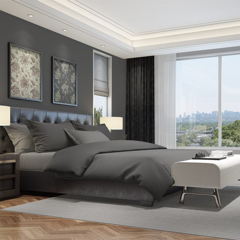 ready made curtains tapa ebony