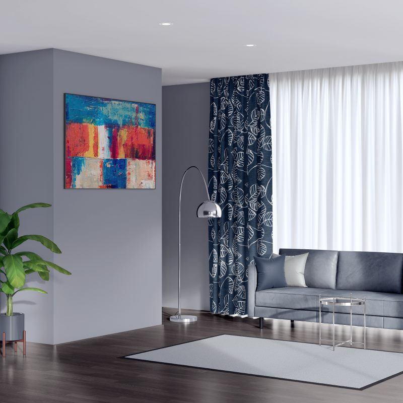 ready made curtains vine indigo