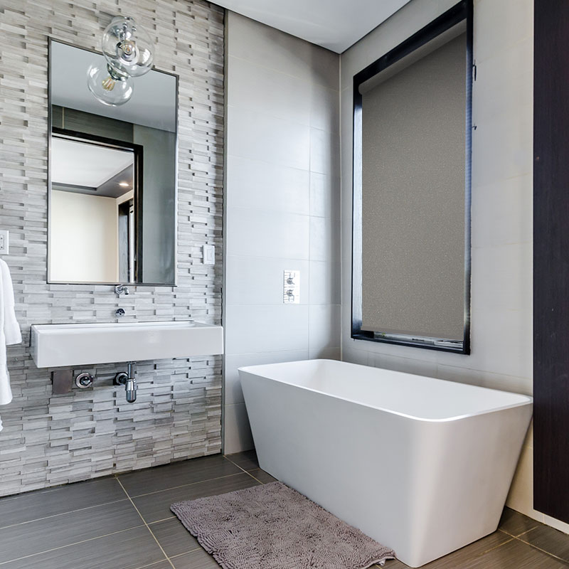 bathroom roller blind scribe mercury metallic