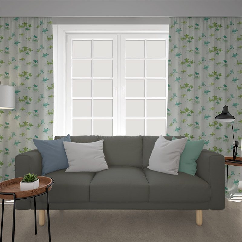 ready made curtains tiny turtles