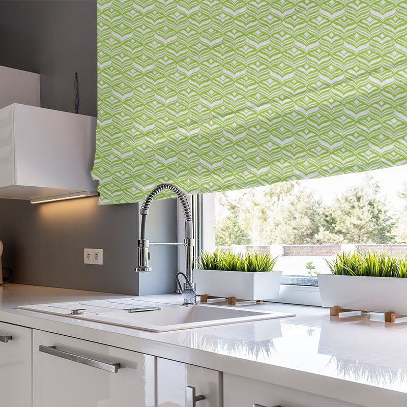 roman blinds bedroom Avoca Lime